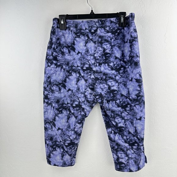 Woman Within Women's Stretch Cotton Bike Short 18/20 Petite L Purple Tie Dye - Picture 4 of 6